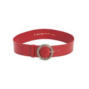 IN PELL Red Made In Italy Leather Circle Buckle Belt